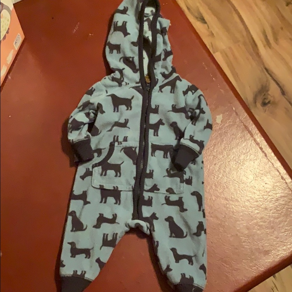 Zip up onesie with hood
